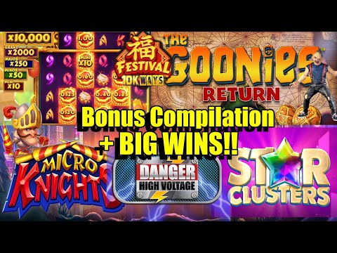 Thumbnail for video: Bonus Compilation + Community BIG WINS!! Danger HV, Star Clusters, The Goonies Return & Much More