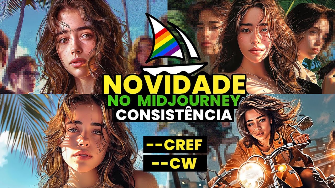 Midjourney : CONSISTÊNCIA de ROSTO, CABELO e Roupa novos comandos  --CREF --CW --SREF