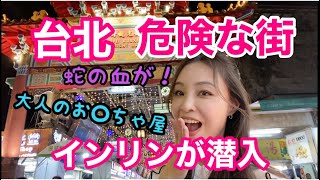 【台北】危険な街！華西夜市を散策！大人のお○ちゃ屋がズラリ！大蛇に遭遇！