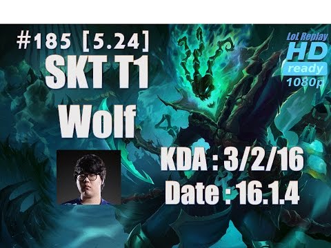 16.1.4 LCk SKT T1 Wolf Bot Lane Thresh(vs Trundle) Hardcarry[1080p]#185