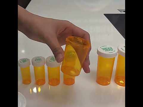 Pills Push Down And Turn Plastic Bottles