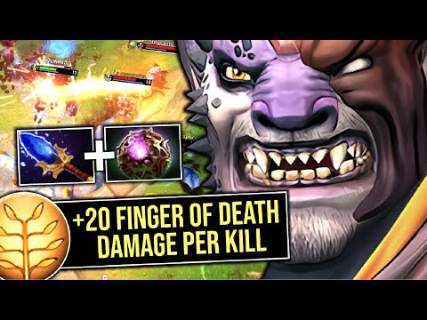 THANOS FINGER..!! +20 Finger Damage Per Kill Lion Aghanim + Octarine 7.27 | Dota 2