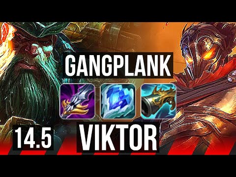GANGPLANK vs VIKTOR (TOP) | 6 solo kills, 1100+ games, Godlike | KR Master | 14.5