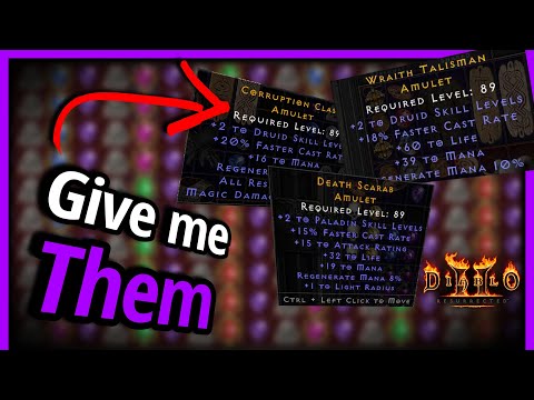 Crafting 125 Caster Amulets, Going for Mega Godly!!!! - Diablo 2 Resurrected