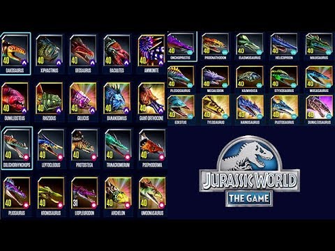 ALL 38 MAX LEVEL 40 AQUATICS (JURASSIC WORLD)