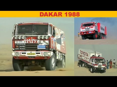 DAKAR 1988 – sestřih, kamiony TATRA a LIAZ, souboj Loprais x Moskal o první vítězství...