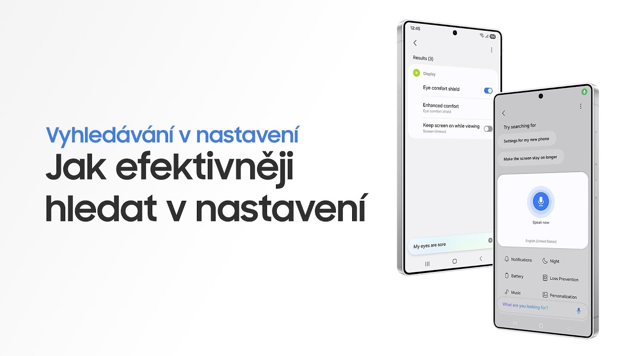 Vyhledávání v nastavení