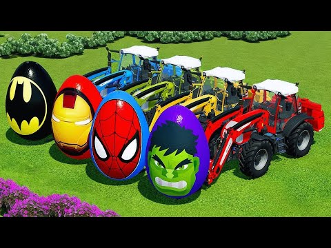 TRANSPORT SUPERHERO EGGS WITH CLAAS TRACTORS - Farming Simulator 22