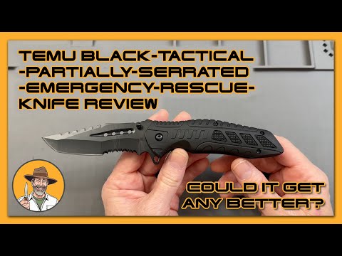 Temu Black-Tactical-Tanto-Partially-Serrated-Emergency-Rescue Knife Review