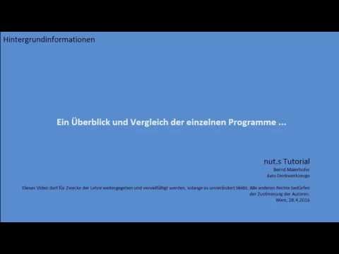 nut.s Tutorial - Kurzübersicht über die Programme und Tools