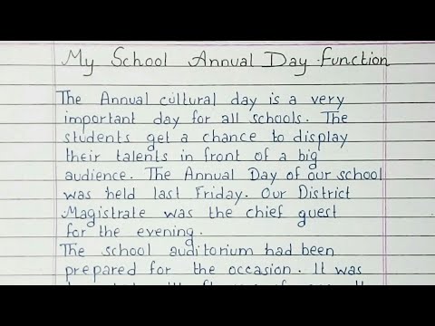 Write an essay on My School's Annual Day Function | Essay Writing | English