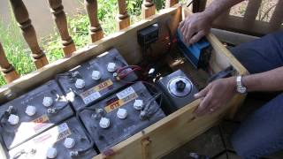 preview picture of video 'Pond water Aeration How To build a solar battery box'