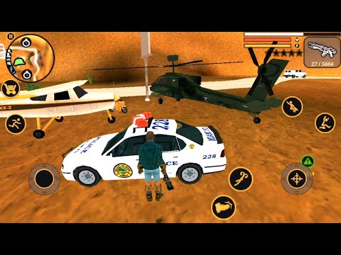 Vegas crime simulator | Vegas crime on helicopter airplane with police car fighting | ios games on