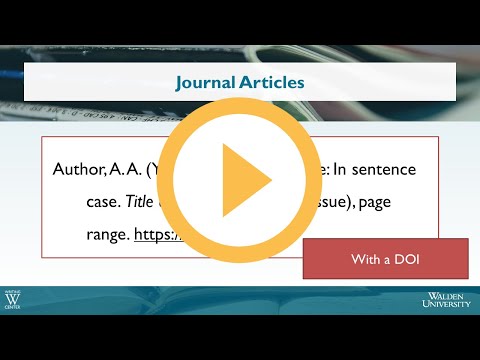 Common Reference List Examples Videos - Writing - Academic Guides at Walden University