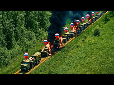 Ukrainian Drones Hit Massive Russian Convoy With Devastating Accuracy