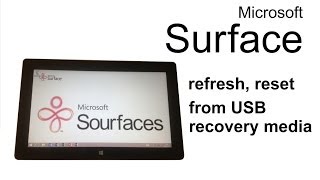 Microsoft Surface - restore, refresh, reset system from USB recovery m