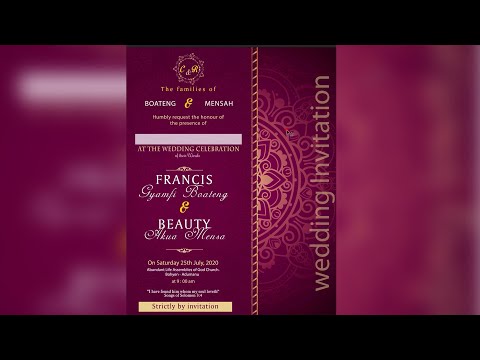 How to design a Ghanaian wedding invitation card ||...