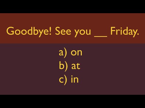 Prepositions at, in, on | Grammar test