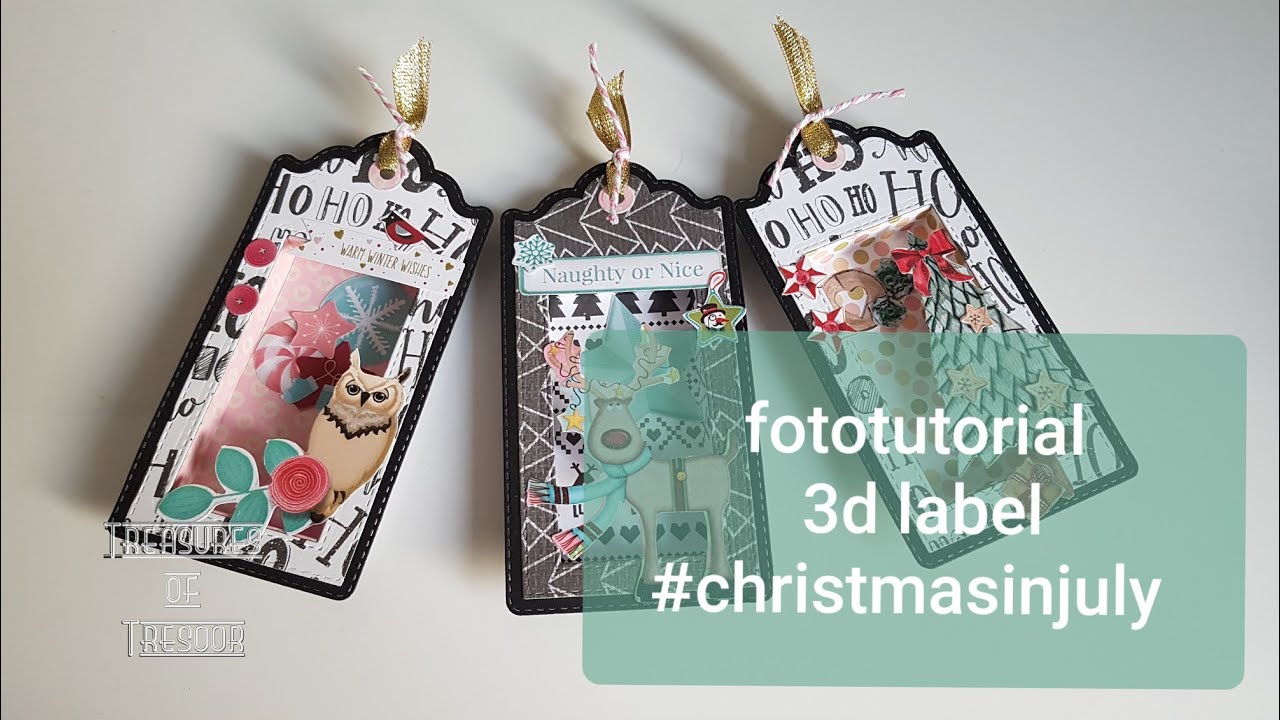 christmas in july- fototutorial voor 3d kerstlabel om je cadeautje te versieren #christmasinjuly