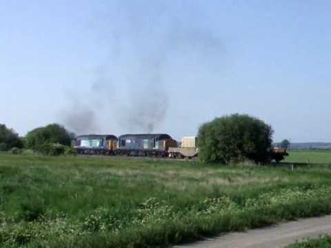 37069 & 37038 on 6M95 at Snargate & Appledore, 04/06/10