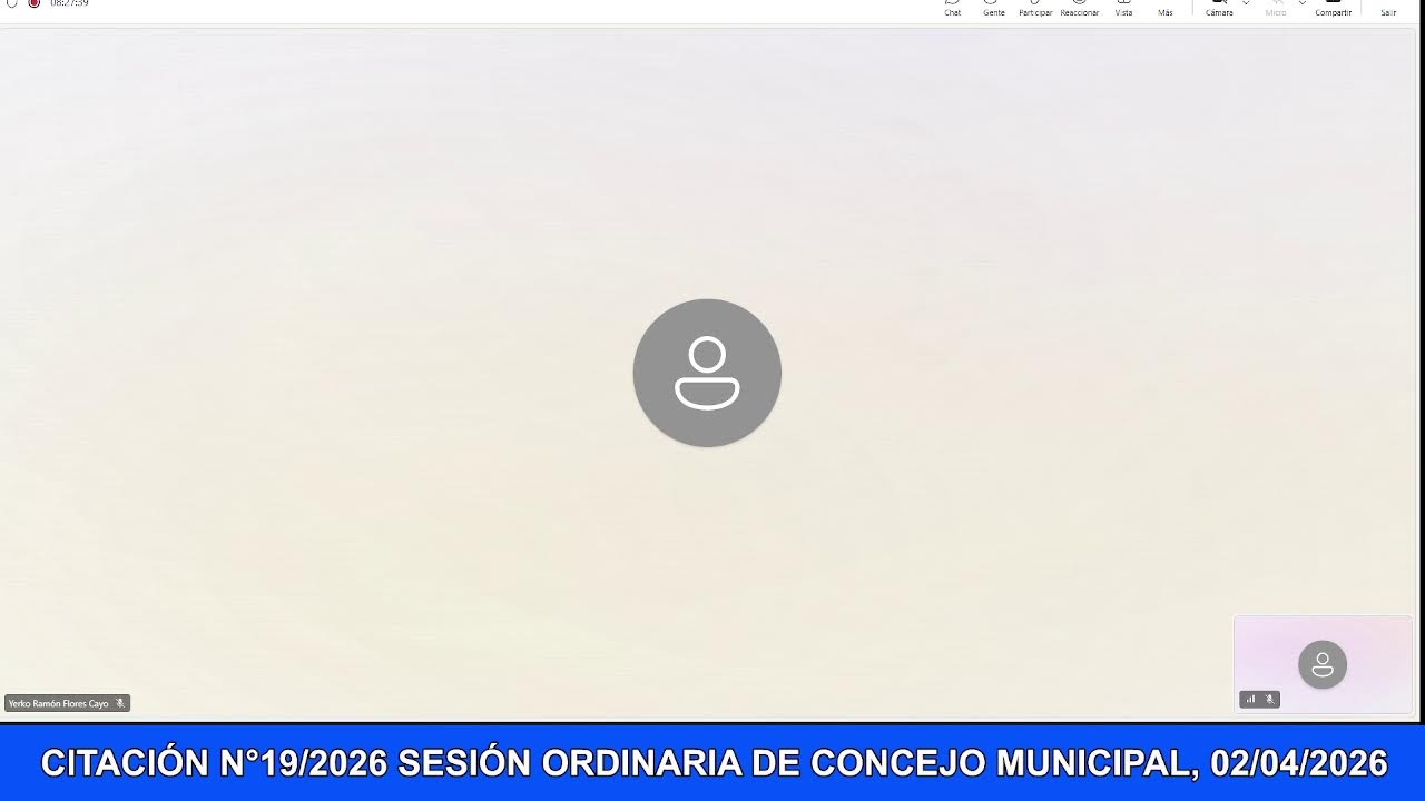 CITACIÓN N°19/2026 SESIÓN ORDINARIA DE CONCEJO MUNICIPAL, JUEVES 02/04/2026
