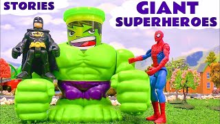 Giant Superheroes Video - Avengers Hulk Minions Batman Cars Thomas and Friends Spider-Man TMNT