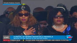 Winnie Mandela's Funeral commences with the singing of the National Anthem