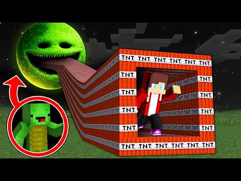 JJ found TNT TUNNEL to the Mikey WAKES UP MOON in Minecraft Challenge - Maizen