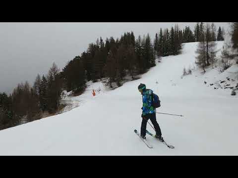 La Plagne - GoPro POV skiing Blue Montalbert with 9 year old down