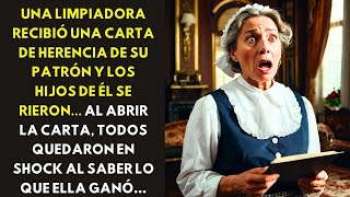 UNA LIMPIADORA RECIBIÓ UNA CARTA DE HERENCIA DE SU PATRÓN Y LOS HIJOS DE ÉL SE RIERON... AL ABRIR...