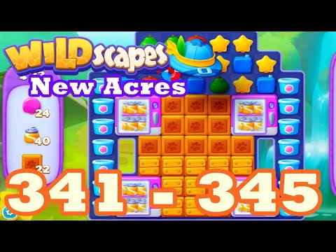 Wildscapes: New Acres Level 341 - 345 HD Gameplay | 3 match puzzle | android | 342 | 343 | 344 | IOS