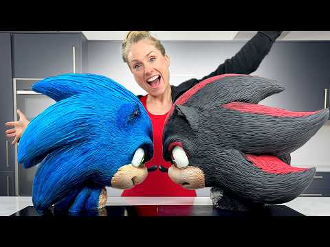 💨Making a Sonic 3 Movie cake: Shadow & Sonic the Hedgehog cakes