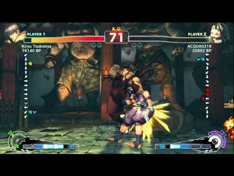 Aqua [Ibuki] vs Kiryu Tsukimiya [Guy] SSF4 Japanese Online Ranked Matches - TRUE-HD