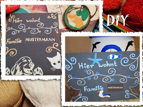 DIY 🎨Türschilder🖼 aus Holz 🪓Bastelidee 🖌