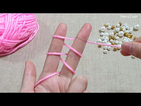 Awesome 3 Woolen Flower Craft Ideas with Finger - Hand Embroidery Trick - Sewing Hack - Wool Design