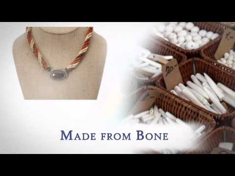 Tibetan Jewelry: Bone Beazded Pendant Necklace - culturalelements.com