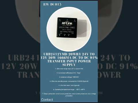 G -Energy URB2412YMD-20WR3 24V to 12V 20W 1666mA DC to DC converter