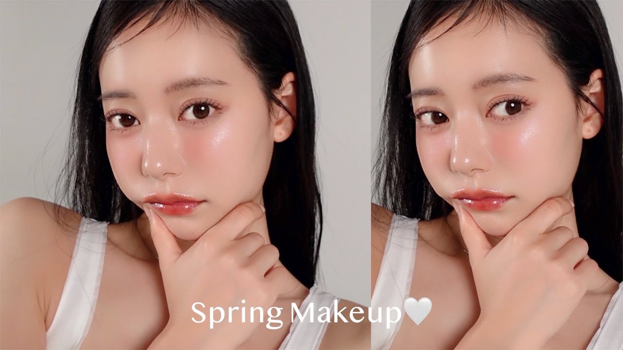 【最強ツヤ肌】多幸感溢れるツヤ肌春メイク🌸