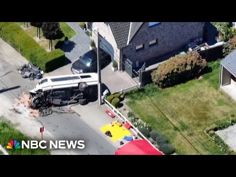 Four people killed after train crashes into school van in Belgium