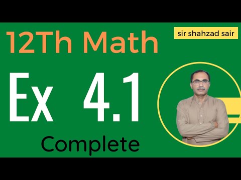 FSC Math Part 2 Chapter 4 || Exercise 4.1 Introduction To Analytic Geometry || 12Th Class Math