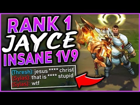 #1 JAYCE WORLD 1V9 HARD STOMPS HIGH-ELO! (UNREAL OUTPLAYS + ACTUAL 1V9 CARRY!) - League of Legends