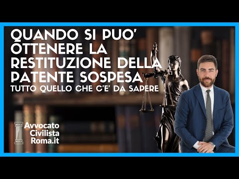 Quando è possibile ottenere la restituzione della patente sospesa