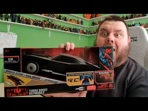 Radijo bangomis valdoma mašina BATMAN 1:15, Batmobile Turbo Boost, 6061300 video