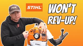 STIHL BR350 Backpack Leaf Blower Won't Rev-Up! Step By Step Repair With Donyboy73