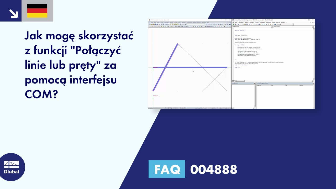 FAQ 004888 | W jaki sposób mogę skorzystać z funkcji &quot;Połącz linie lub pręty&quot; za pomocą interfejsu COM ...