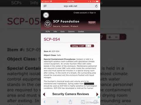 SCP 054 | Object Class: Safe | Water Female SCP