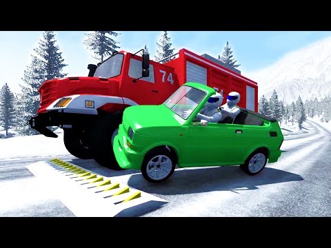 HIGH SPEED SPIKE STRIP CRASHES AND DUMMY EJECTIONS - BeamNG Drive Crash Test Compilation Gameplay