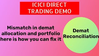DEMAT RECONCILIATION IN ICICI. How to add stock to portfolio which you received from other demat?