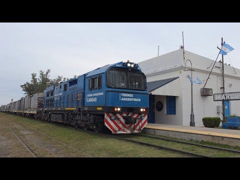 [8K] Tren vacio de Trenes Argentinos Cargas con destino a General Deheza pasando por Marcos Juárez!!