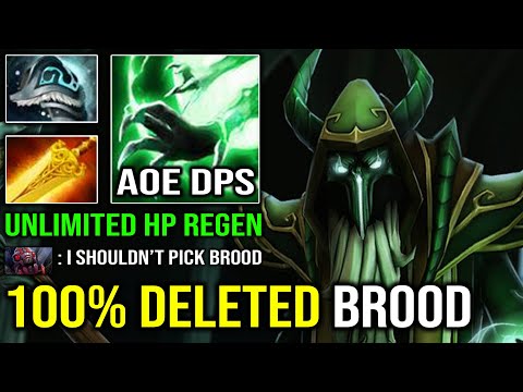If There's Brood Mid Just Pick Necrophos For EZ MMR | 100% Unkillable Hero AoE Radiance DPS Dota 2